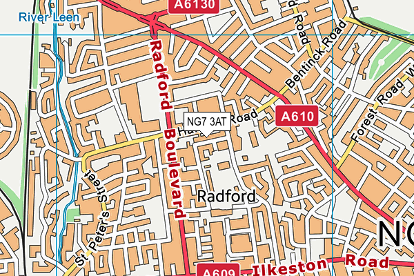 NG7 3AT map - OS VectorMap District (Ordnance Survey)