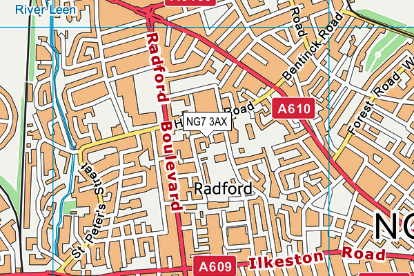 NG7 3AX map - OS VectorMap District (Ordnance Survey)