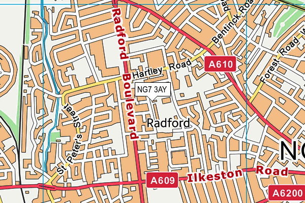 NG7 3AY map - OS VectorMap District (Ordnance Survey)