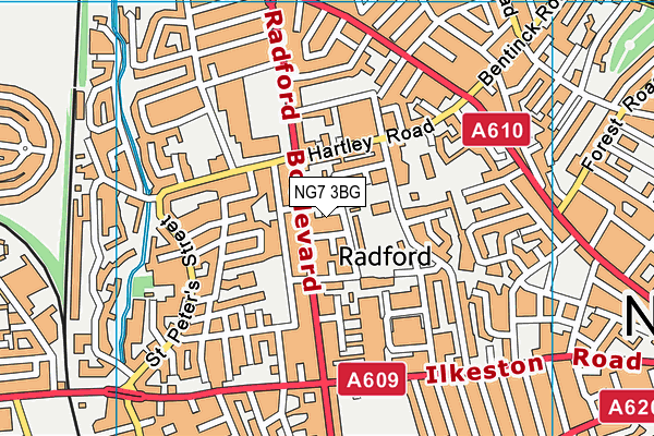 NG7 3BG map - OS VectorMap District (Ordnance Survey)