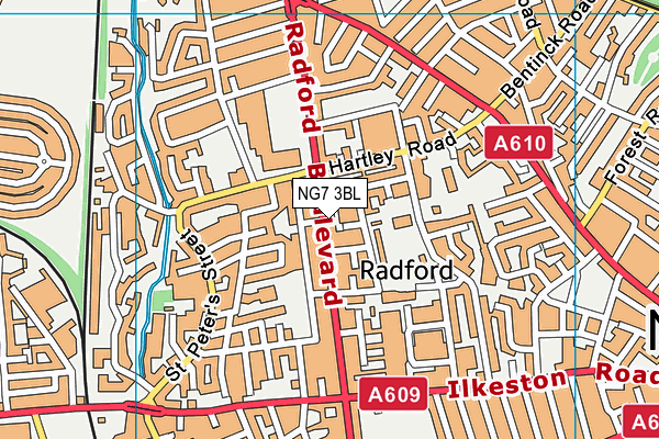 NG7 3BL map - OS VectorMap District (Ordnance Survey)