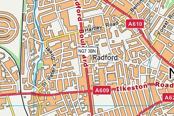 NG7 3BN map - OS VectorMap District (Ordnance Survey)