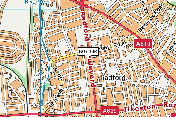 NG7 3BR map - OS VectorMap District (Ordnance Survey)