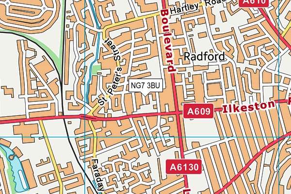 NG7 3BU map - OS VectorMap District (Ordnance Survey)