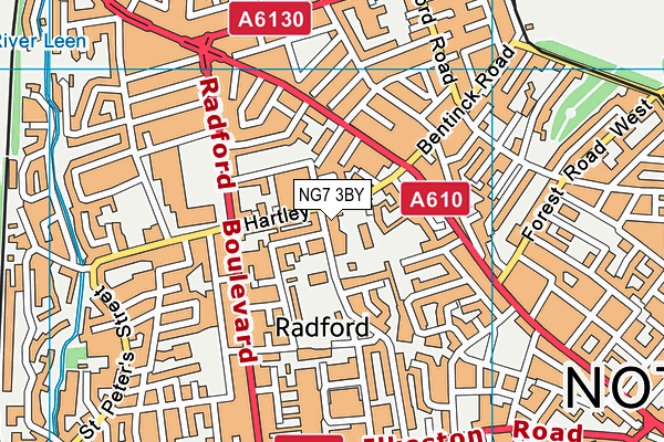 NG7 3BY map - OS VectorMap District (Ordnance Survey)