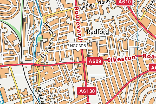 NG7 3DB map - OS VectorMap District (Ordnance Survey)