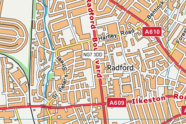 NG7 3DD map - OS VectorMap District (Ordnance Survey)