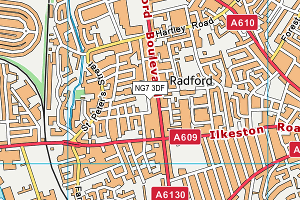 NG7 3DF map - OS VectorMap District (Ordnance Survey)