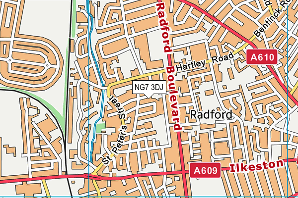 NG7 3DJ map - OS VectorMap District (Ordnance Survey)