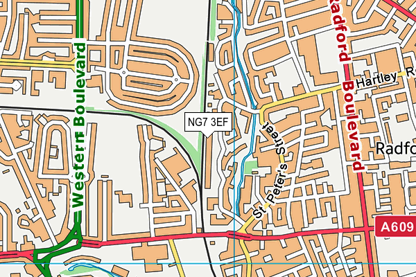 NG7 3EF map - OS VectorMap District (Ordnance Survey)