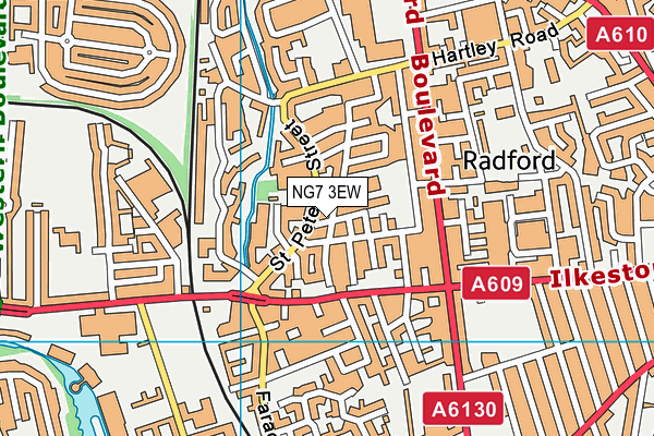 NG7 3EW map - OS VectorMap District (Ordnance Survey)