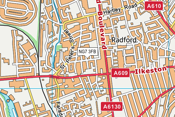 NG7 3FB map - OS VectorMap District (Ordnance Survey)