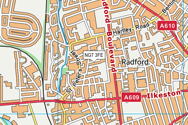 NG7 3FE map - OS VectorMap District (Ordnance Survey)