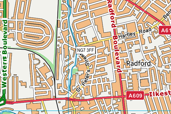 NG7 3FF map - OS VectorMap District (Ordnance Survey)