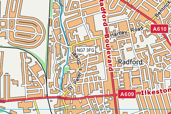 NG7 3FG map - OS VectorMap District (Ordnance Survey)