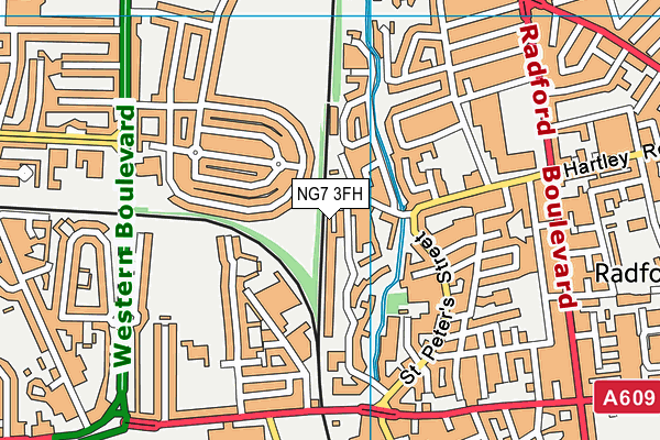 NG7 3FH map - OS VectorMap District (Ordnance Survey)