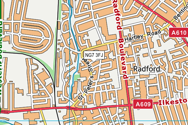 NG7 3FJ map - OS VectorMap District (Ordnance Survey)