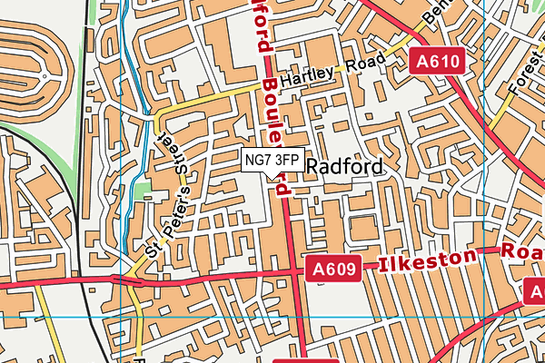 NG7 3FP map - OS VectorMap District (Ordnance Survey)