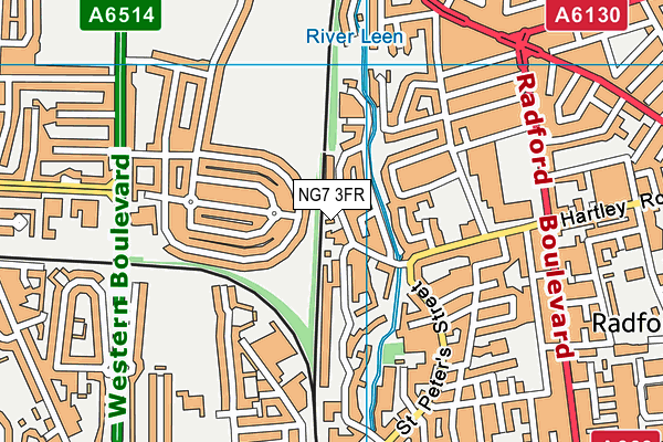 NG7 3FR map - OS VectorMap District (Ordnance Survey)