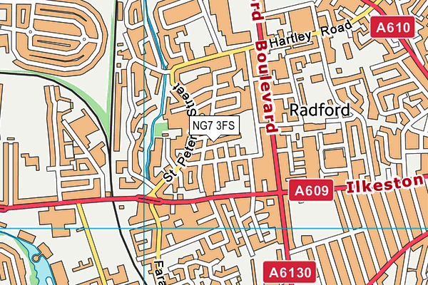 NG7 3FS map - OS VectorMap District (Ordnance Survey)