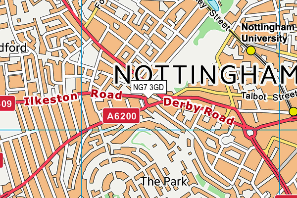 NG7 3GD map - OS VectorMap District (Ordnance Survey)