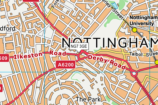 NG7 3GE map - OS VectorMap District (Ordnance Survey)