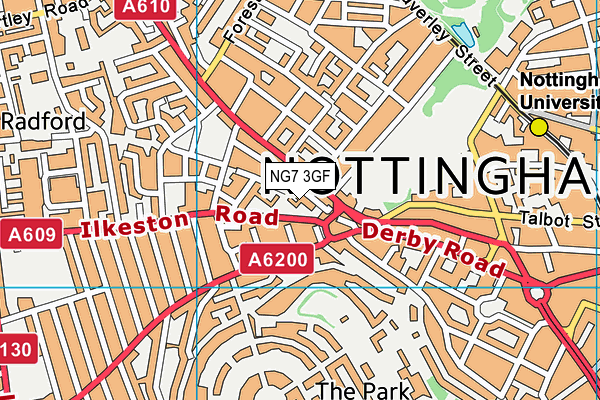 NG7 3GF map - OS VectorMap District (Ordnance Survey)