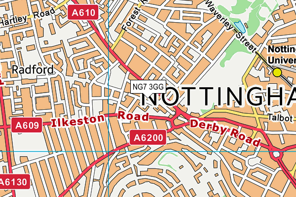 NG7 3GG map - OS VectorMap District (Ordnance Survey)