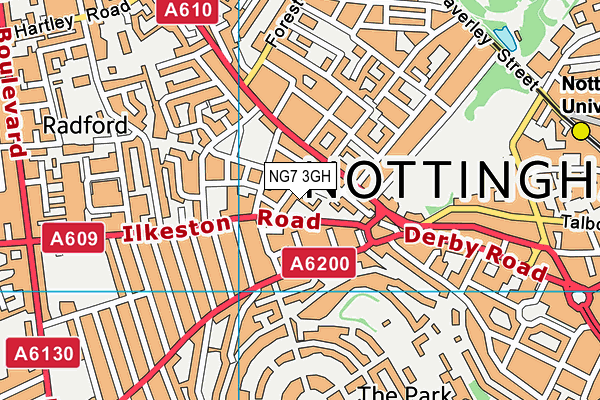 NG7 3GH map - OS VectorMap District (Ordnance Survey)