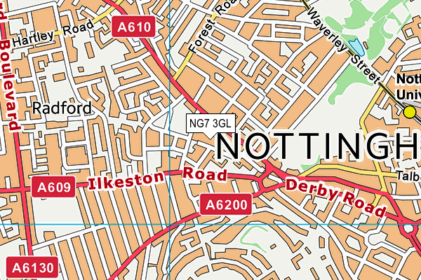 NG7 3GL map - OS VectorMap District (Ordnance Survey)