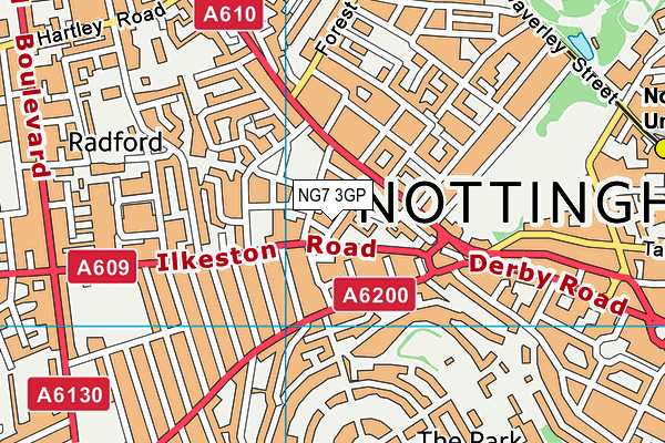 NG7 3GP map - OS VectorMap District (Ordnance Survey)