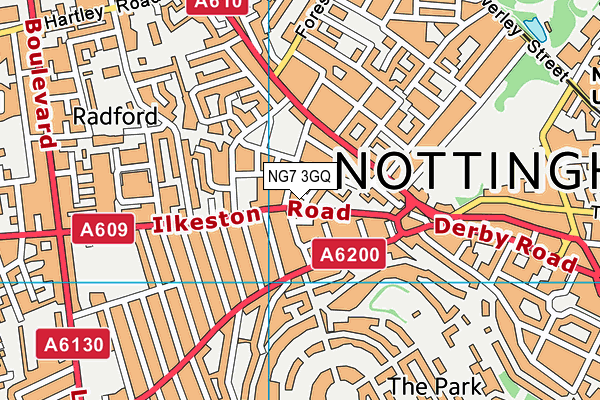 NG7 3GQ map - OS VectorMap District (Ordnance Survey)