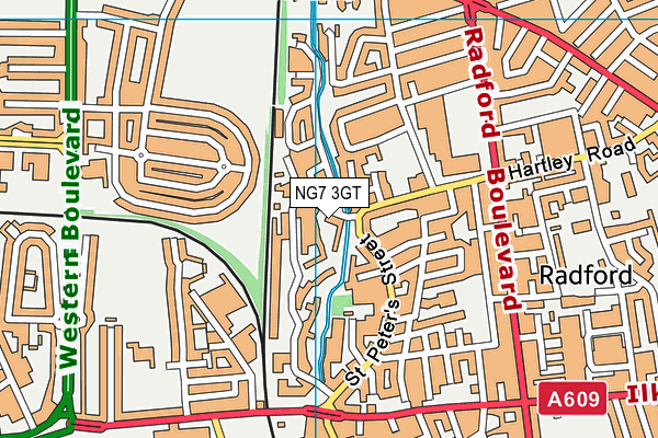NG7 3GT map - OS VectorMap District (Ordnance Survey)