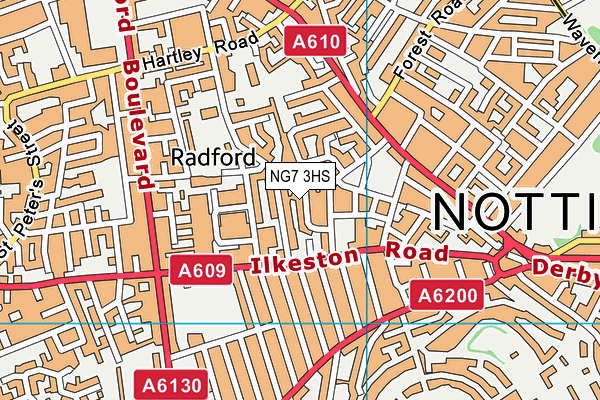 NG7 3HS map - OS VectorMap District (Ordnance Survey)