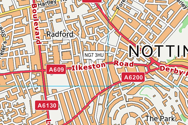 NG7 3HU map - OS VectorMap District (Ordnance Survey)