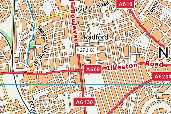 NG7 3HX map - OS VectorMap District (Ordnance Survey)