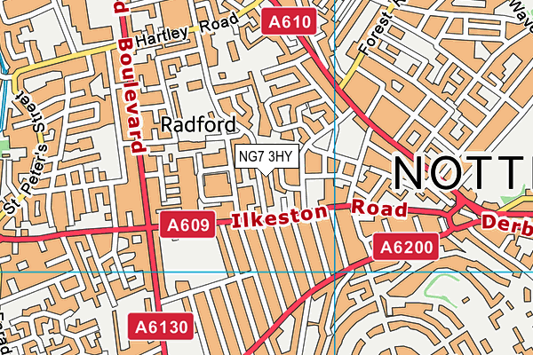 NG7 3HY map - OS VectorMap District (Ordnance Survey)