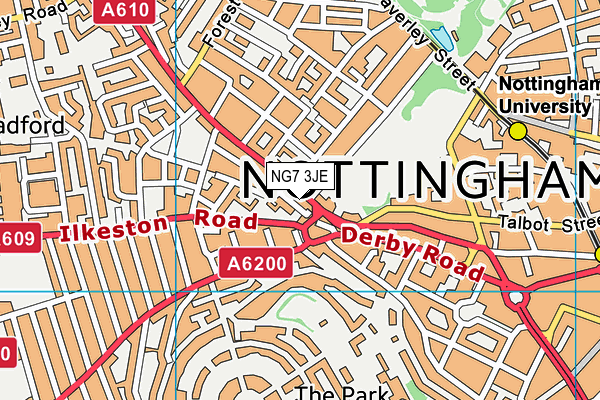 NG7 3JE map - OS VectorMap District (Ordnance Survey)