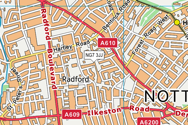 NG7 3JJ map - OS VectorMap District (Ordnance Survey)