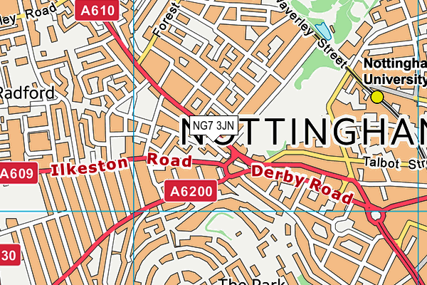NG7 3JN map - OS VectorMap District (Ordnance Survey)