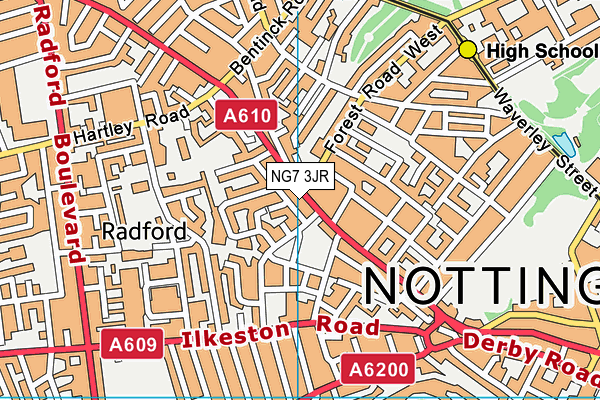 NG7 3JR map - OS VectorMap District (Ordnance Survey)