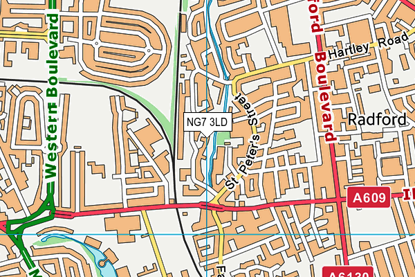 NG7 3LD map - OS VectorMap District (Ordnance Survey)