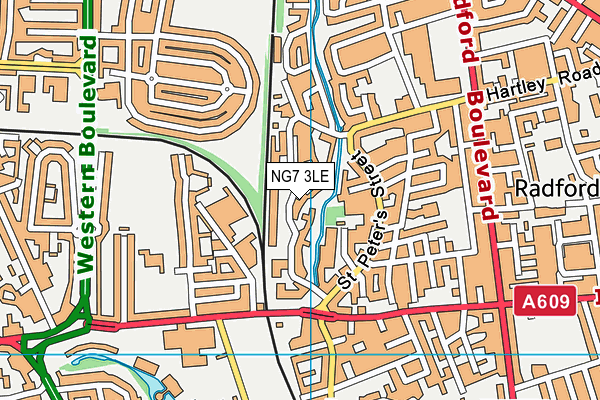 NG7 3LE map - OS VectorMap District (Ordnance Survey)