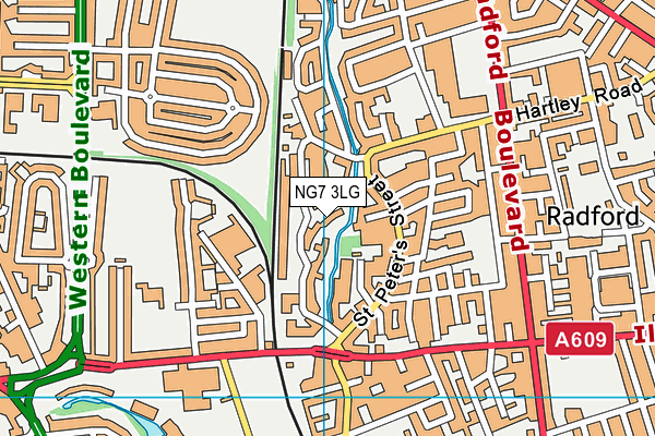 NG7 3LG map - OS VectorMap District (Ordnance Survey)
