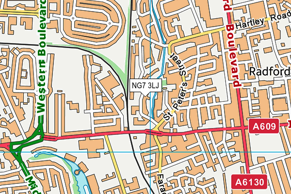 NG7 3LJ map - OS VectorMap District (Ordnance Survey)