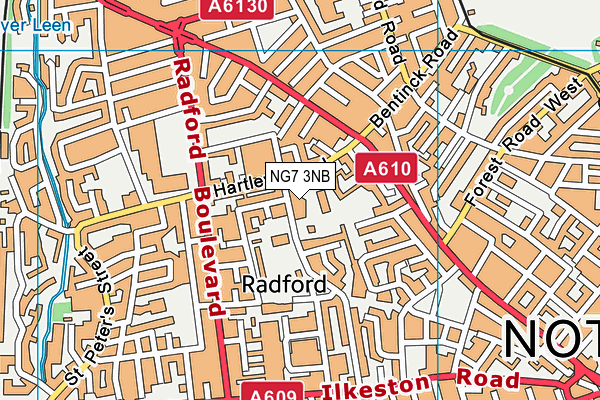 NG7 3NB map - OS VectorMap District (Ordnance Survey)