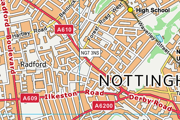 NG7 3NS map - OS VectorMap District (Ordnance Survey)