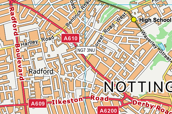 NG7 3NU map - OS VectorMap District (Ordnance Survey)