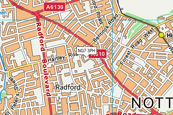 NG7 3PH map - OS VectorMap District (Ordnance Survey)