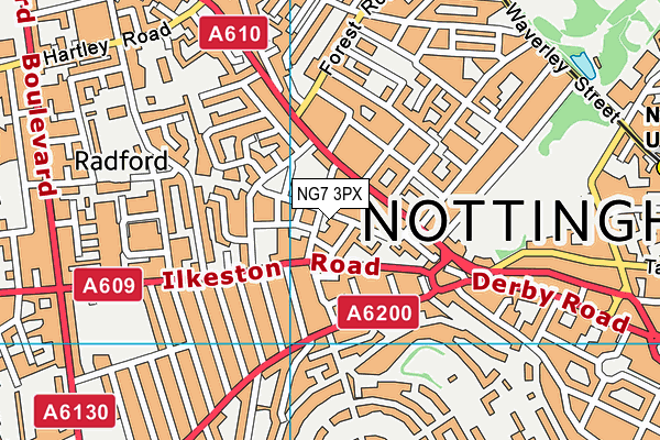 NG7 3PX map - OS VectorMap District (Ordnance Survey)